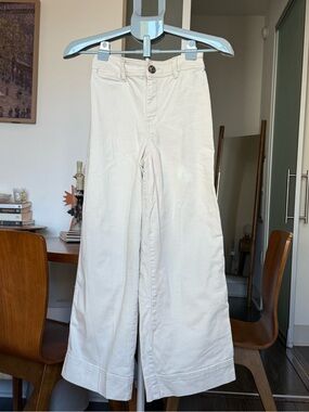 H&M - Soft Cream High-Rise Wide Leg Trousers